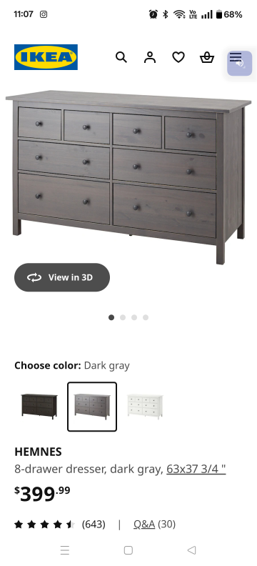 IKEA HEMNES 8-drawer dresser