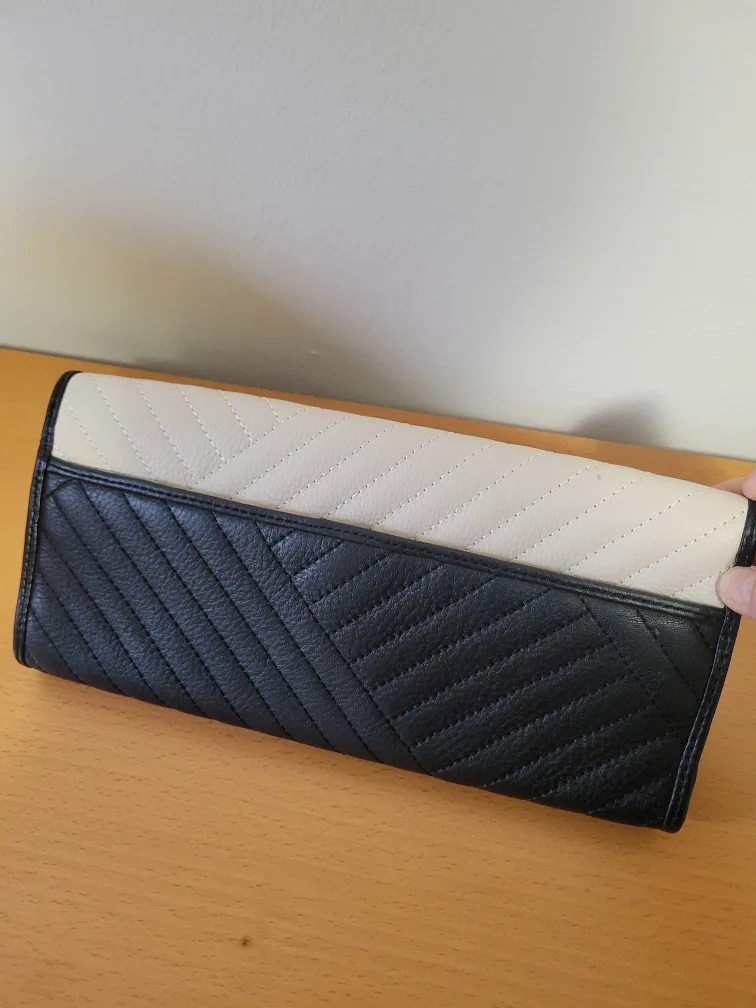 Calvin Klein Black and Beige Quilted Clutch image indicator(4)