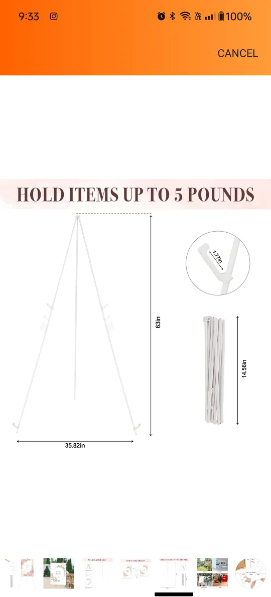 Easels for Display Portable Art Easel image indicator(4)