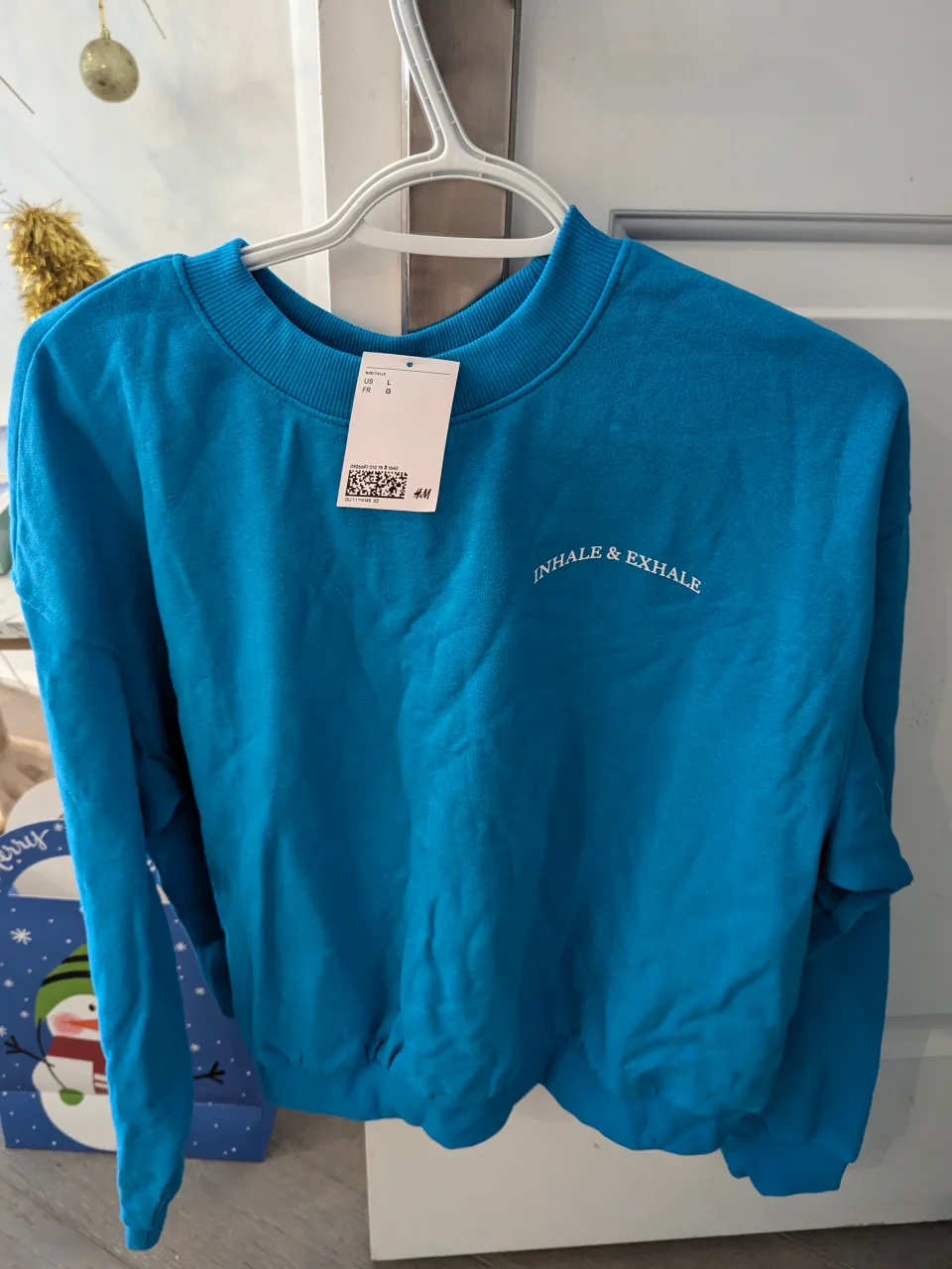 H&M Inhale & Exhale Blue Sweatshirt Size L#freecycle thumbnail