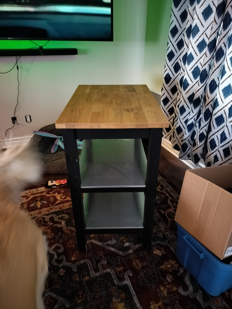Black and Wooden Side Table