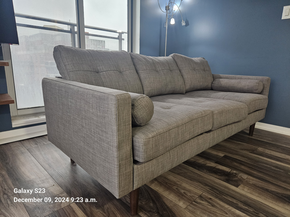 Grey Fabric Sofa - Like New bought at Structube