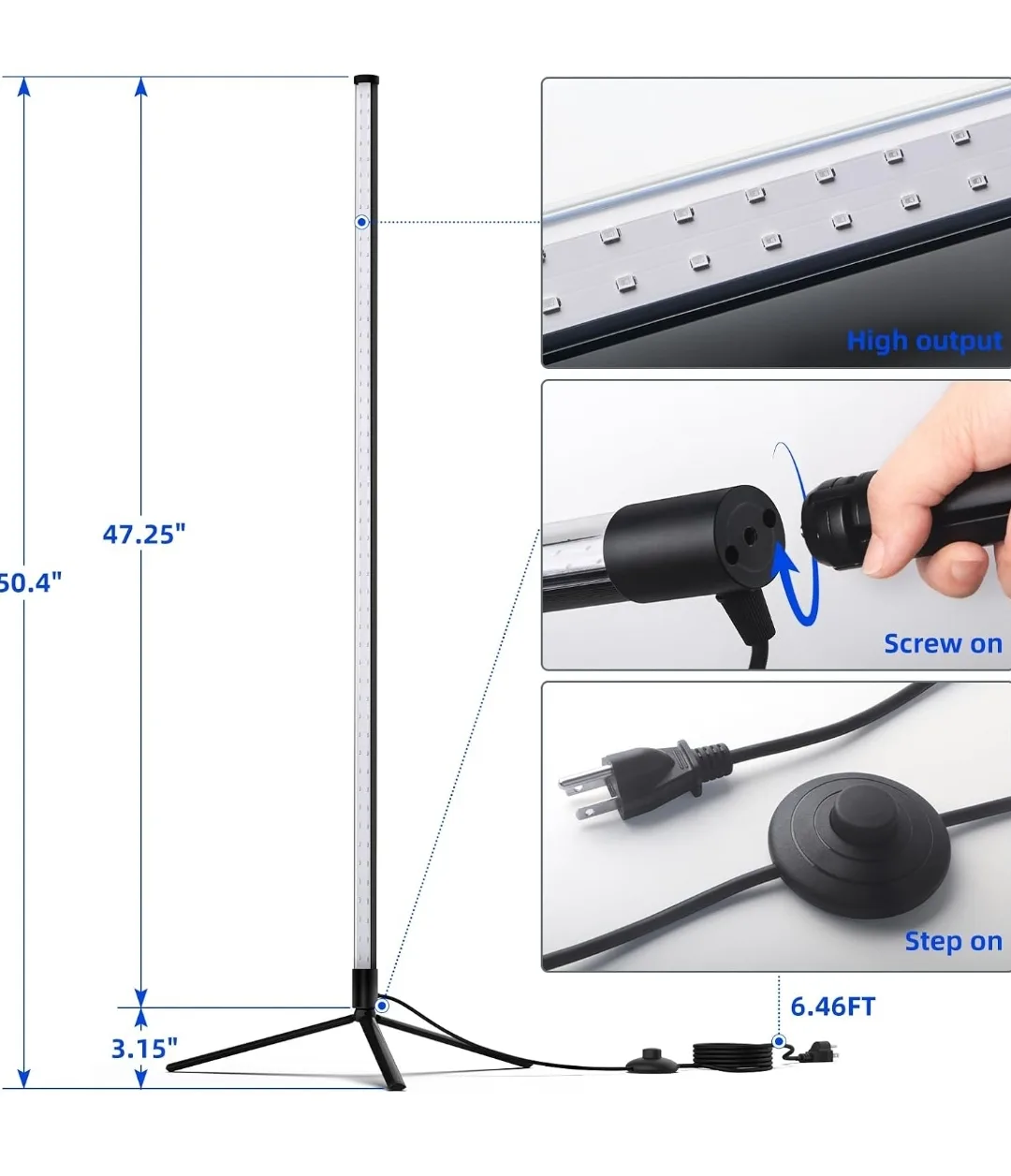 Barrina 42W UV Blacklight Bar with Tripod Stand, 4FT, 400nm image indicator(8)