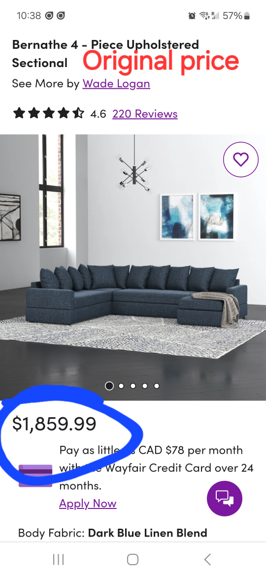 MOVE OUT SALE.   4-Piece Sectional Sofa