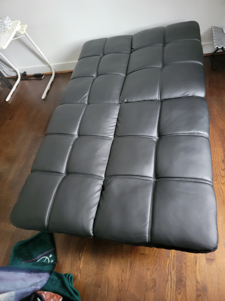 click clack black leather couch - photo 2