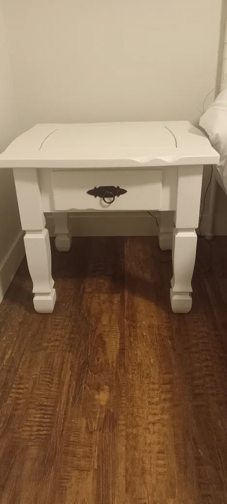2x White Nightstands with Drawer thumbnail