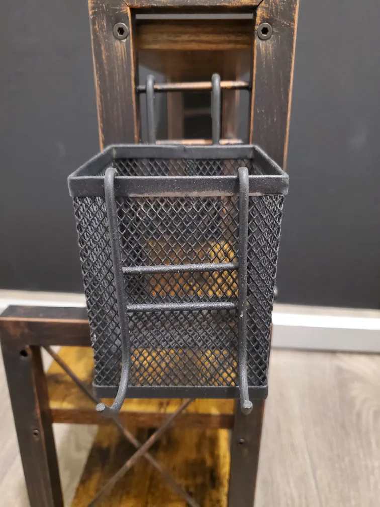 Rustic 2-Tier Shelf with Metal Baskets image indicator(5)