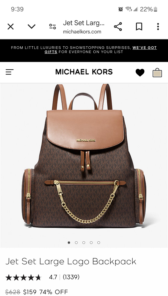 Michael Kors Jet Set Large Logo Backpack