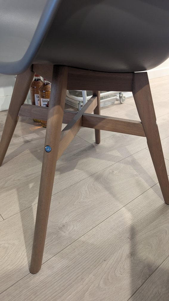 2 x Grey Desk Chair with Wooden Legs - photo 2
