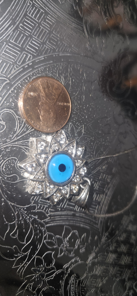 Evil Eye Necklace 925 K stamped new