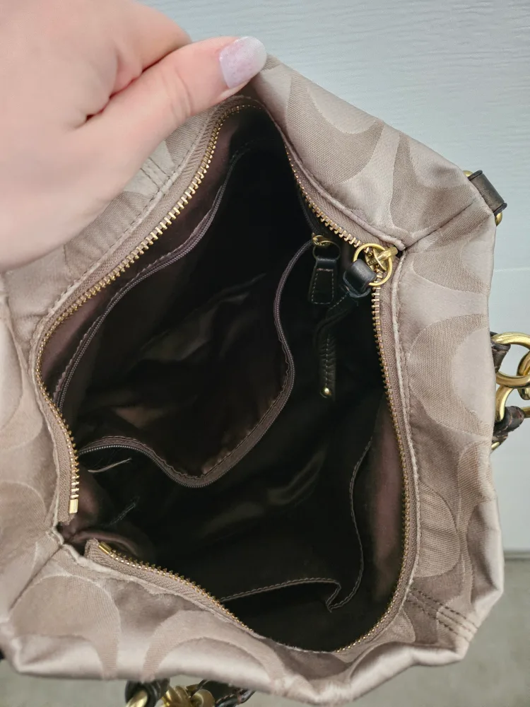 Coach Brooke Sateen Brown Signature Shoulder Bag L1176-F17183 image indicator(2)