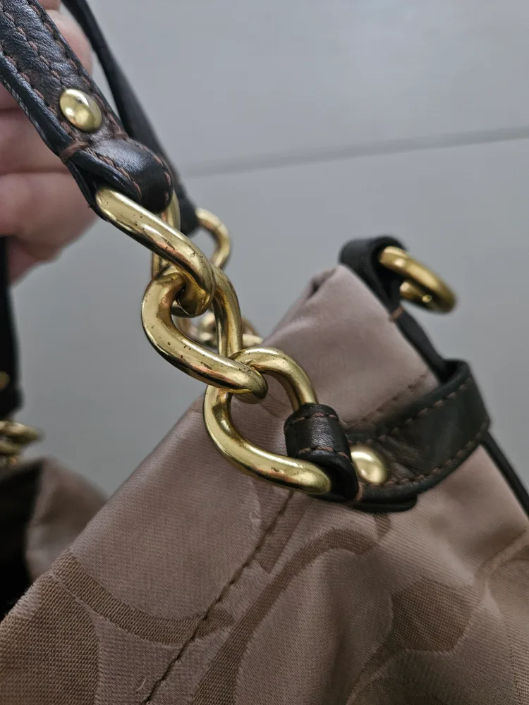 Coach Brooke Sateen Brown Signature Shoulder Bag L1176-F17183 image indicator(4)