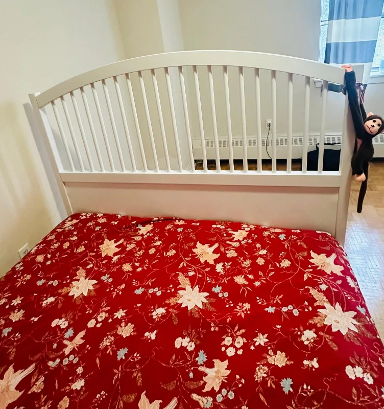 IKEA Queen Size Bed Frame with bed, bed cover image indicator(2)