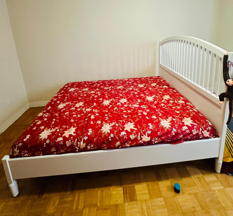IKEA Queen Size Bed Frame with bed, bed cover - photo 5