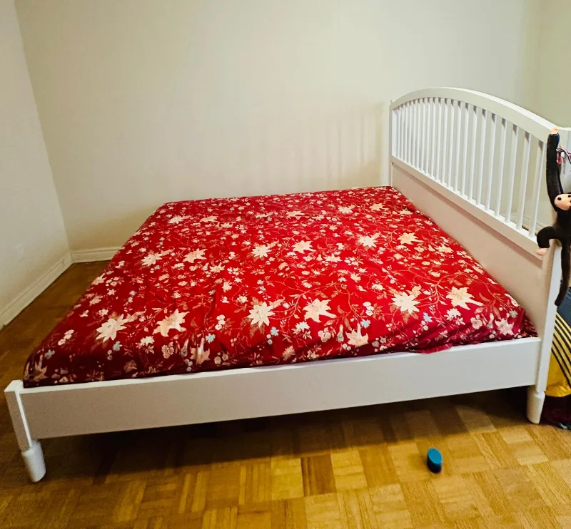 IKEA Queen Size Bed Frame with bed, bed cover image indicator(5)