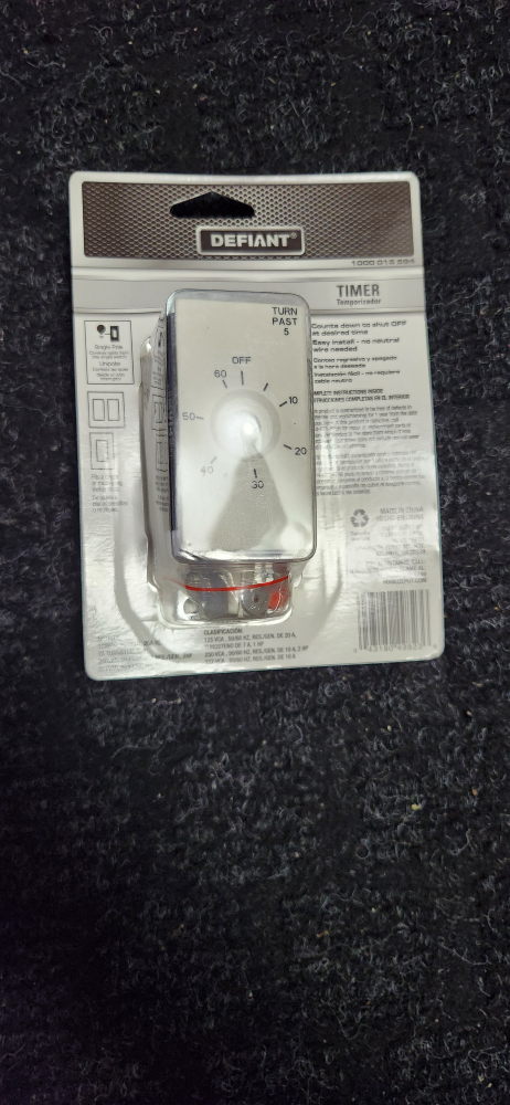 Brand New Defiant In-Wall Auto Shut Off Spring-Wound Timer - photo 2