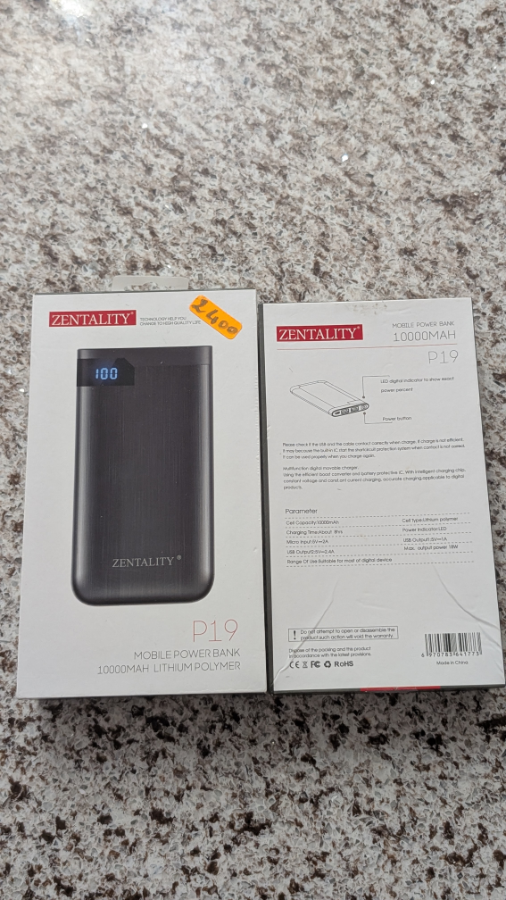 ZENTALITY P19 10000mAh Portable Charger Power Bank
