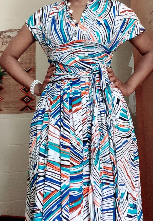 African Print Maxi Dress thumbnail