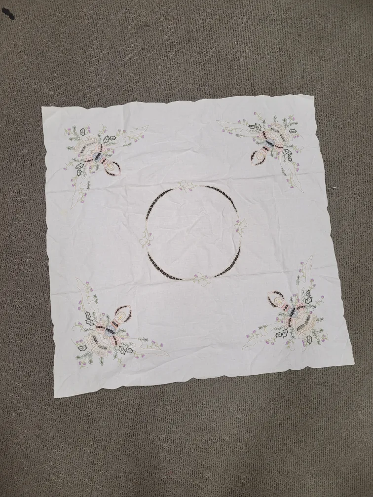 Vintage Embroidered Tablecloth thumbnail