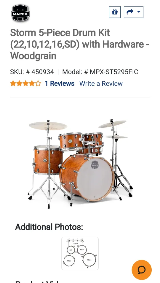 Mapex Storm - Complete Woodgrain Drumset image indicator(3)