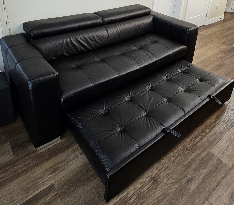 Black Leather Sofa Bed