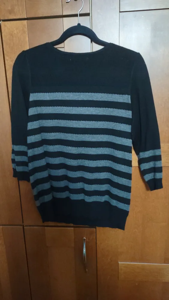 Black and Grey Striped Sweater thumbnail