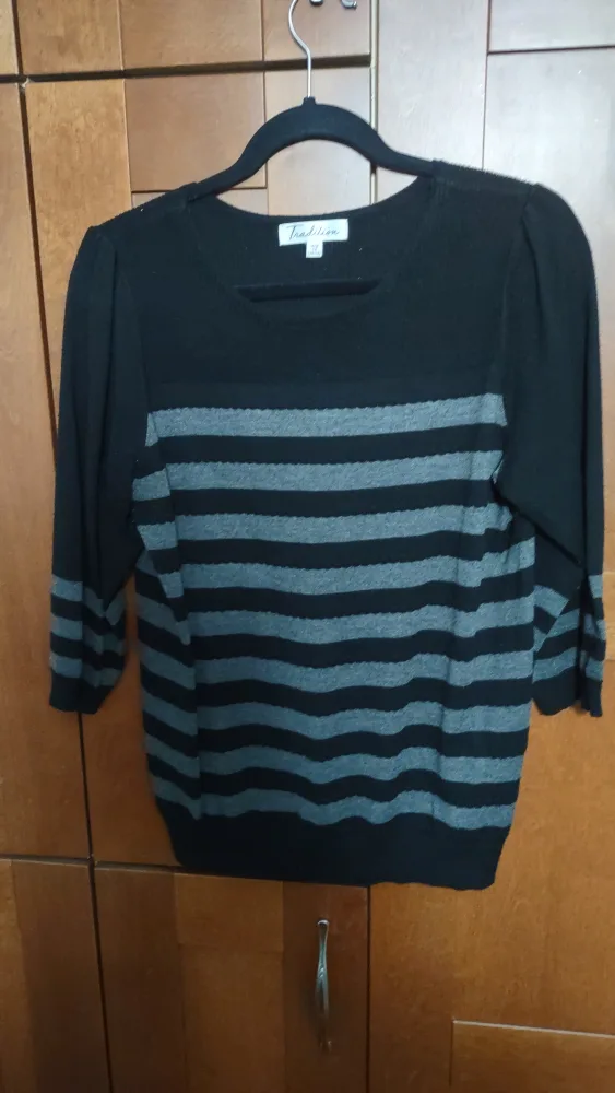 Black and Grey Striped Sweater image indicator(2)