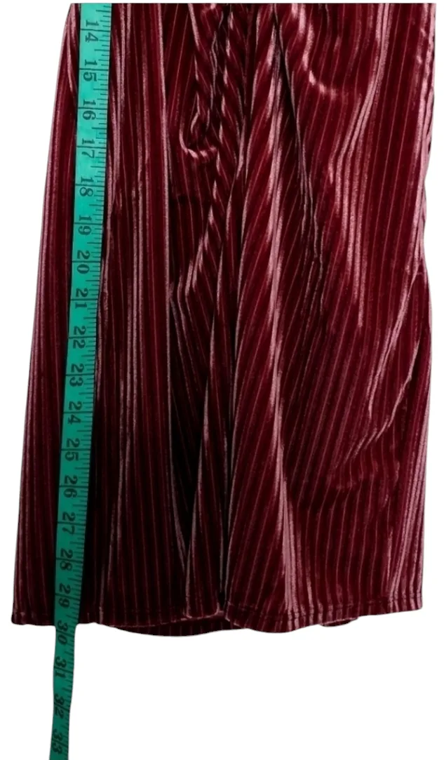 NWT Burgundy Ribbed Veloour Halter Mini Dress image indicator(10)