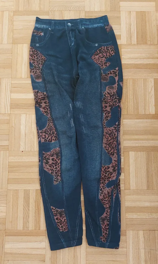Leopard Denim Leggings image indicator(2)