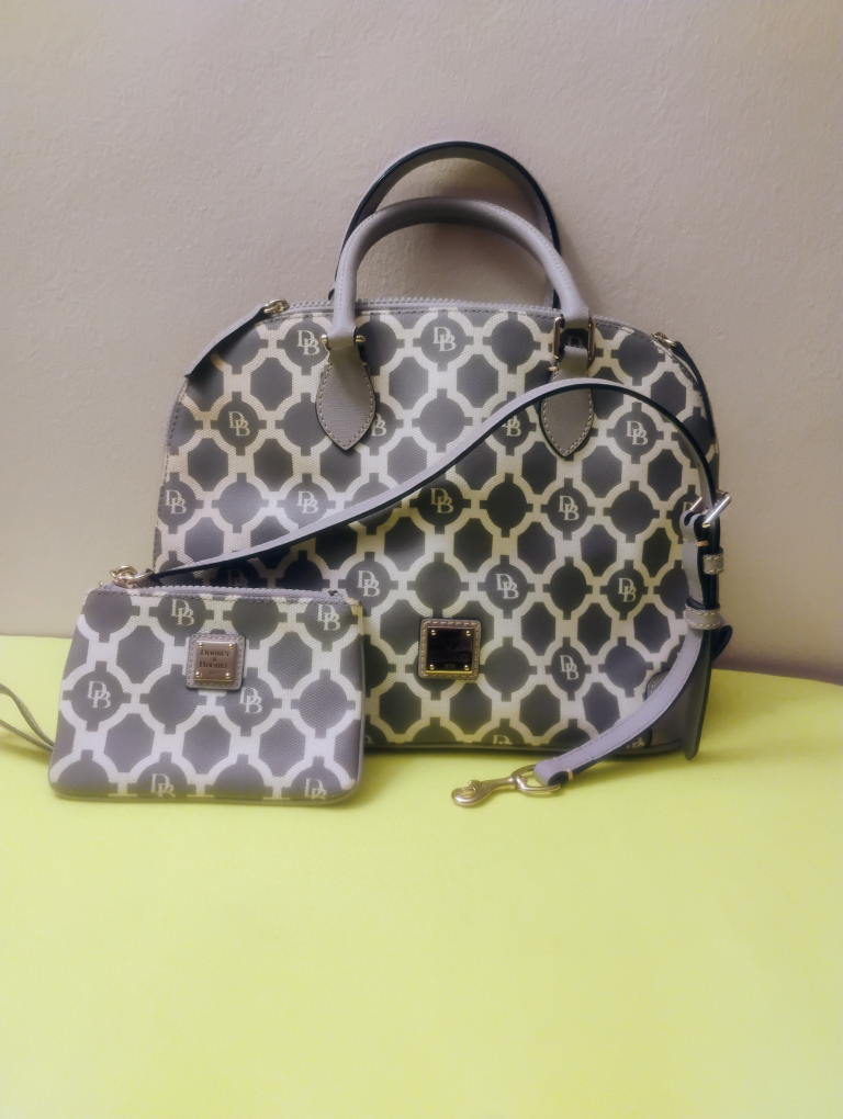 Dooney & Bourke Grey and White Bag