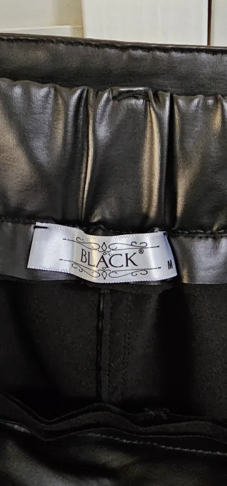 Black Faux Leather Shorts with Belt image indicator(2)
