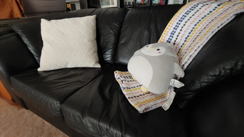 Leather Loveseat Black image indicator(3)