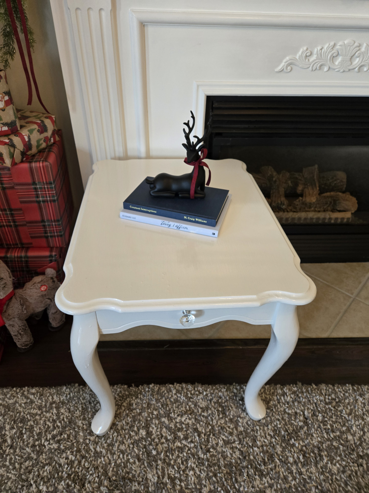 White End Table with Faux Drawer - photo 2