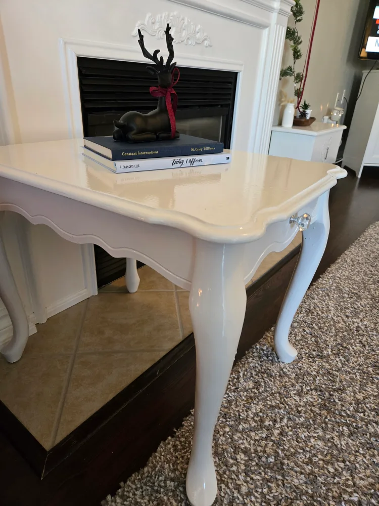 White End Table with Faux Drawer image indicator(3)