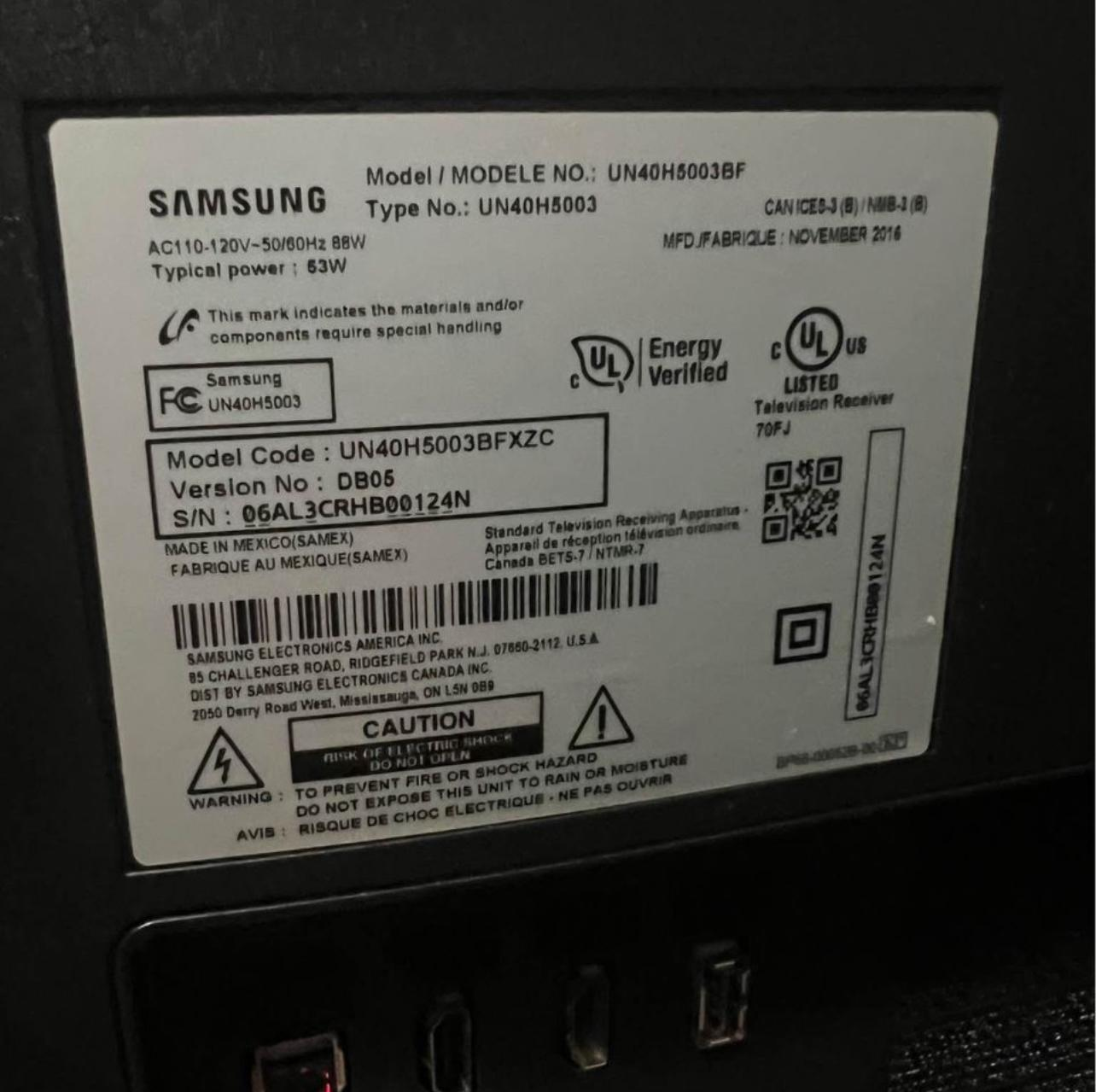 Samsung 40 Inch TV