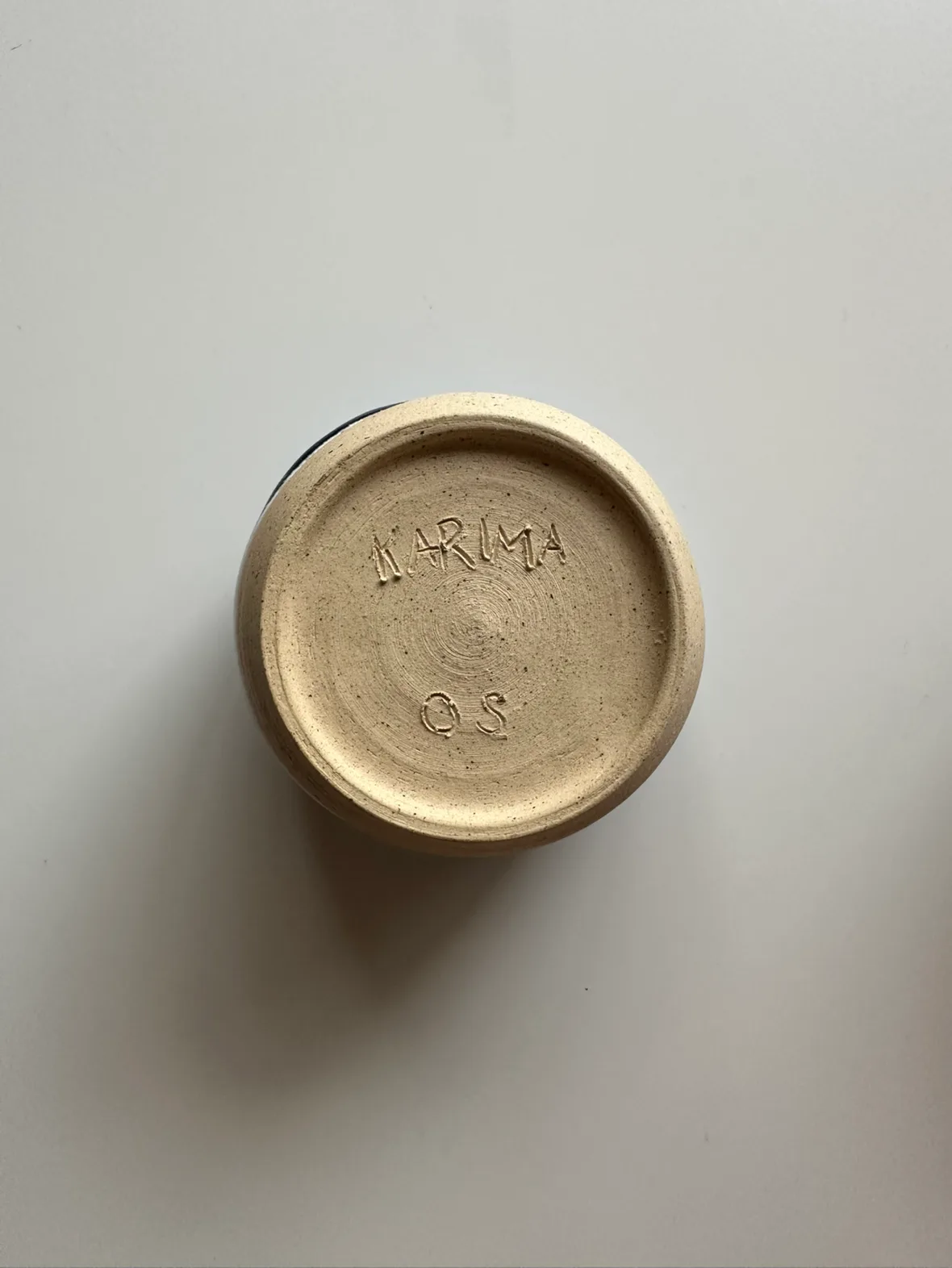 Local Handmade Slanty Blue Ceramic Vase (with hidden foot ring) image indicator(3)