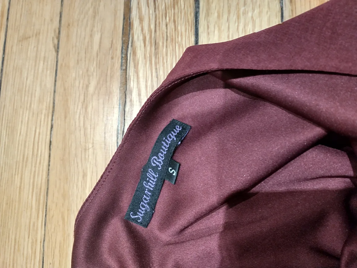 Sugarhill Boutique burgundy fox print dress image indicator(3)