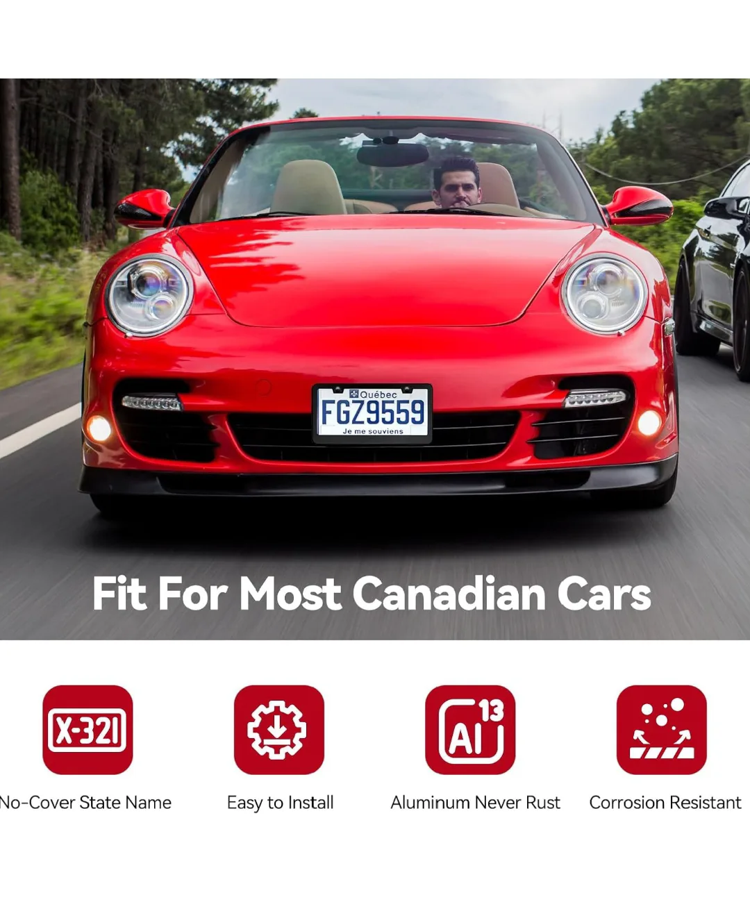 License Plate Frames 2 Pack Black Matte Aluminum image indicator(2)