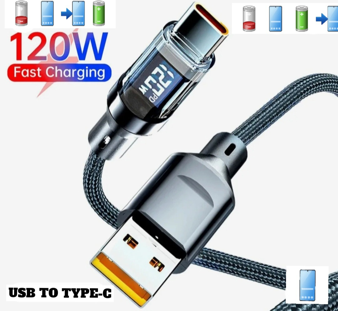 120W Fast Charging USB to Type-C Cable