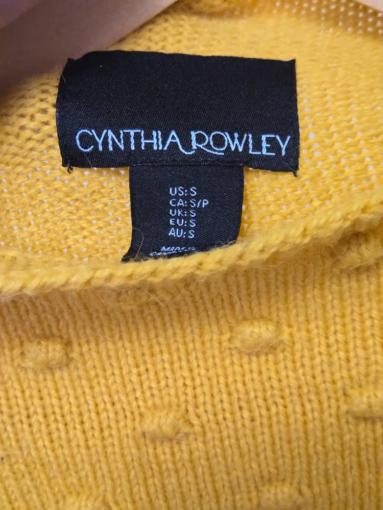 Cynthia Rowley Yellow Mock Neck Sweater image indicator(2)