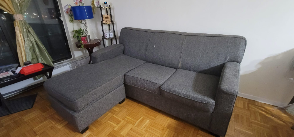 Grey Sectional Sofa with extended leg area - photo 3