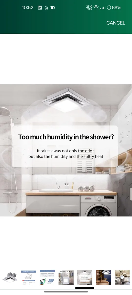 Bathroom Exhaust Fan with LED Light image indicator(3)