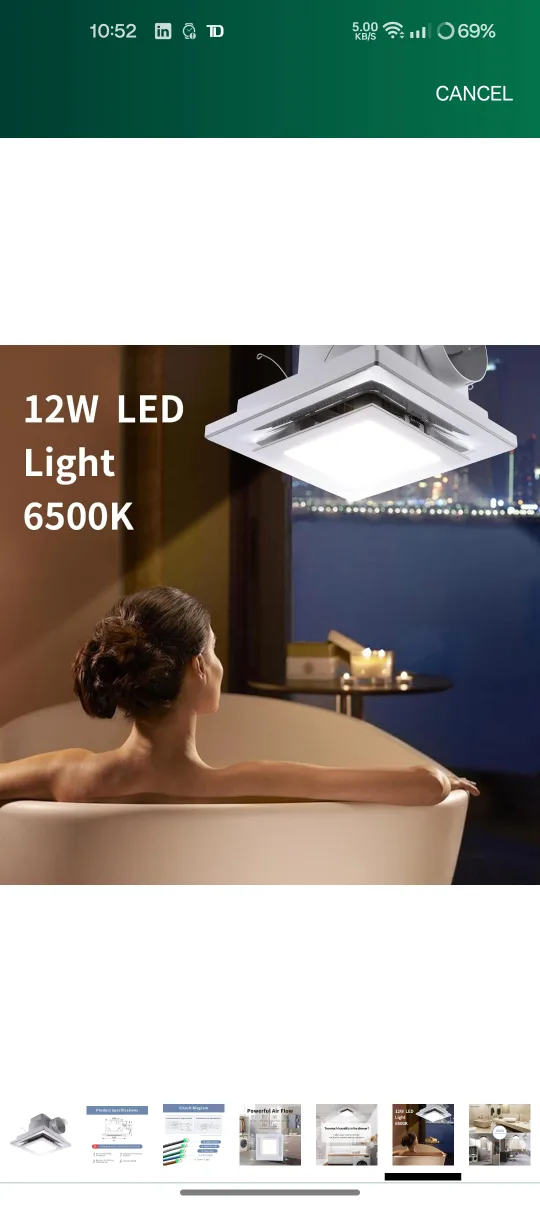 Bathroom Exhaust Fan with LED Light image indicator(4)