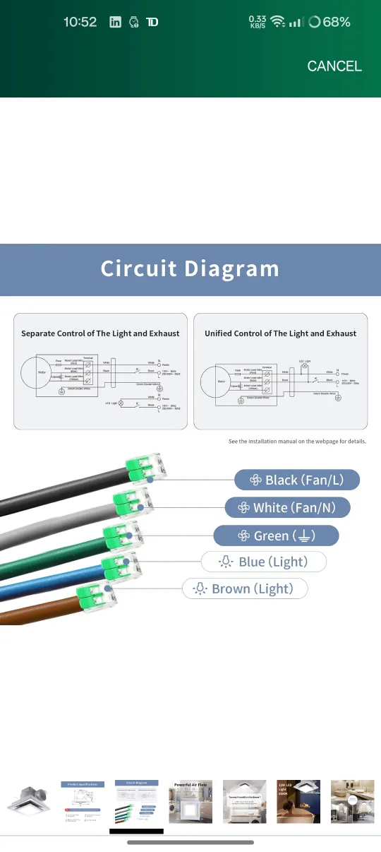 Bathroom Exhaust Fan with LED Light image indicator(6)