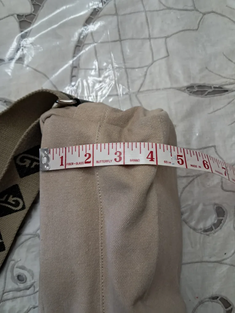 Beige Canvas Crossbody Bag image indicator(7)