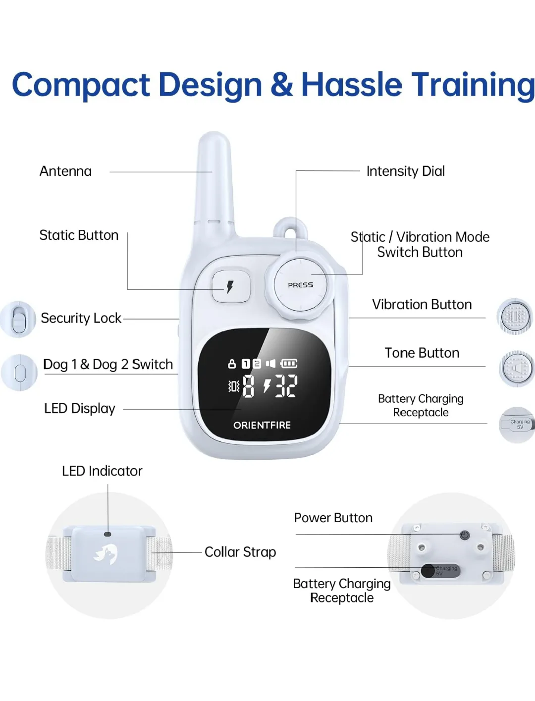 Remote Dog Training Collar with 3 Modes image indicator(7)