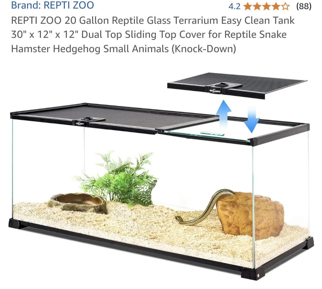 Repti Zoo 20 Gallon Terrarium, Wheel, and Branches - photo 2