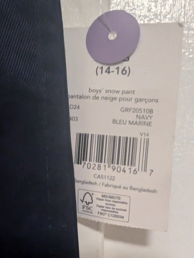 George Boys' Snow Pants Size 14-16 - photo 4