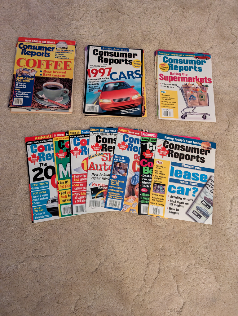 Consumer Reports Magazines - Lot of 10