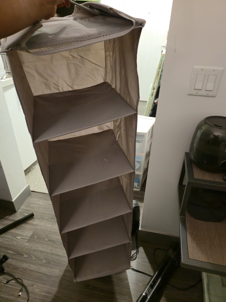 Grey Fabric Hanging Shelf Organizer - photo 4